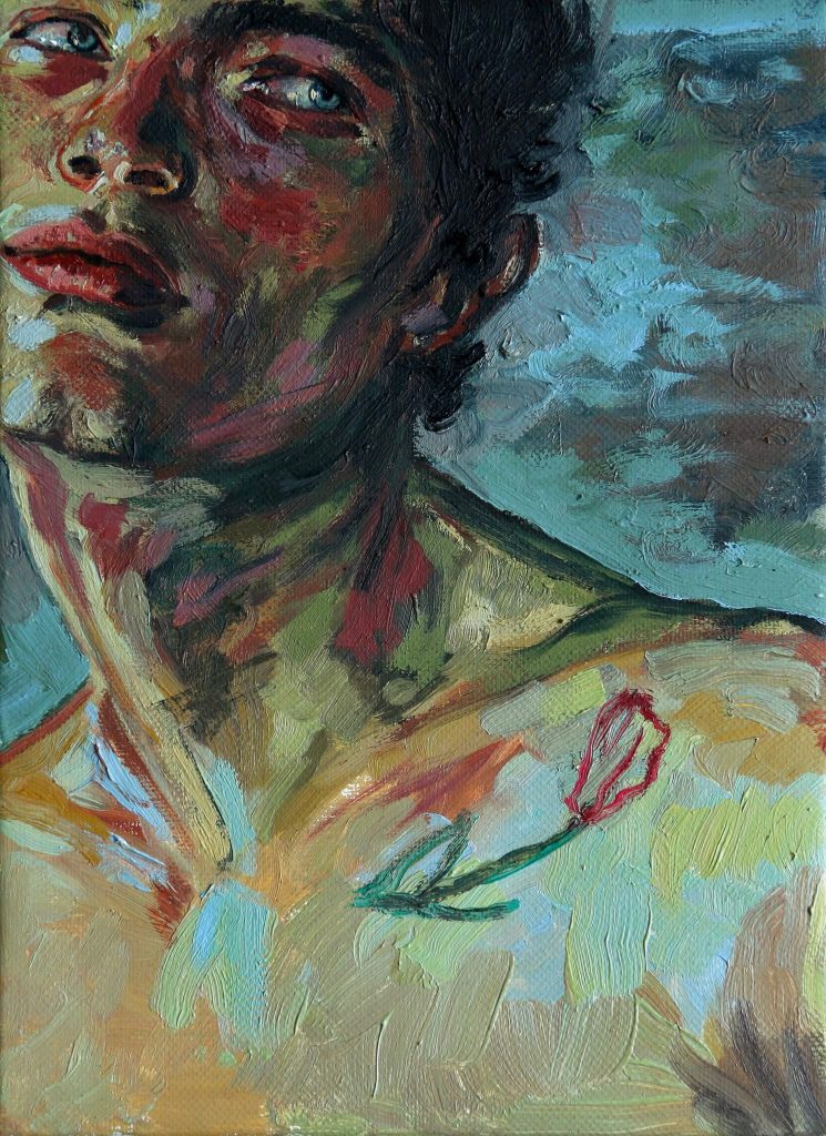 The tulip boy, 2026 by Clément Louis. Oil on linen